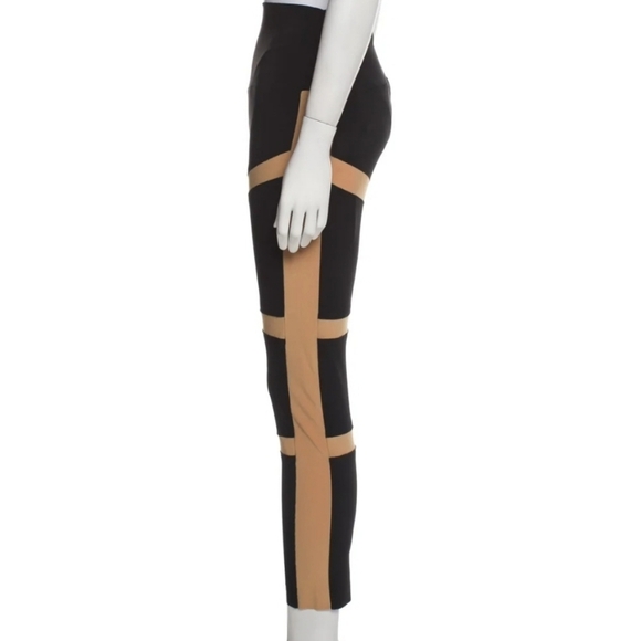 Norma Kamali Black and Tan Skinny Leggings - Picture 5 of 11